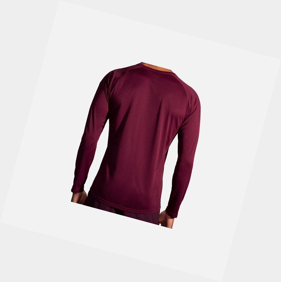Top Uomo Brooks Ghost Long Sleeve Heather Merlot | NXUHYG-936