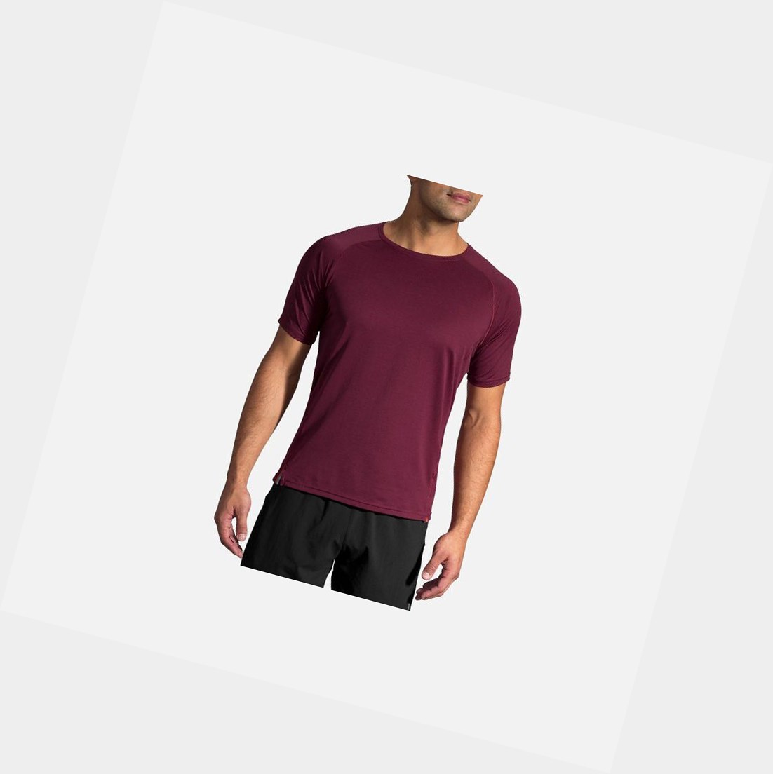 Top Uomo Brooks Ghost Sleeve Heather Merlot | MRJQED-356