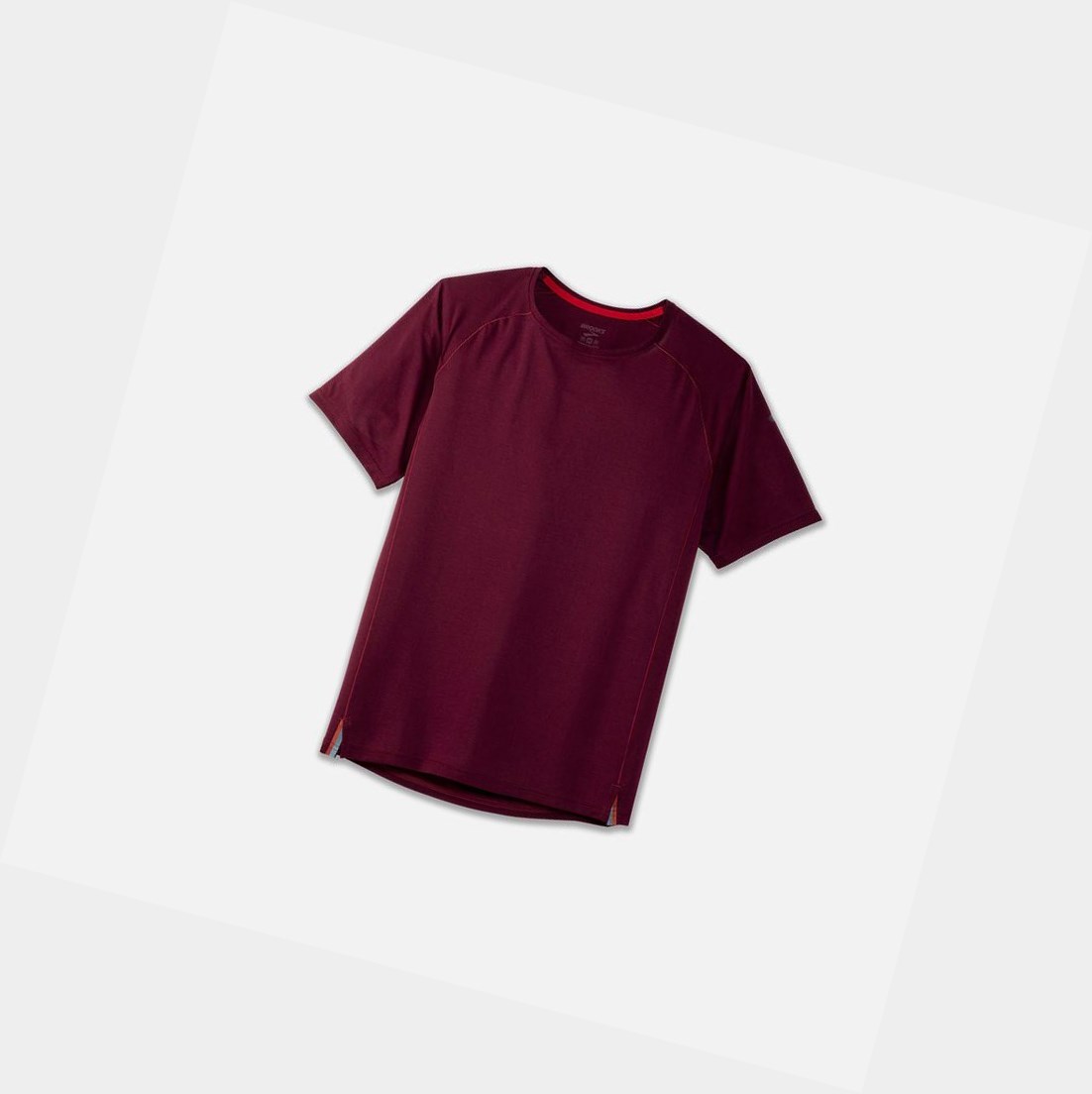 Top Uomo Brooks Ghost Sleeve Heather Merlot | MRJQED-356