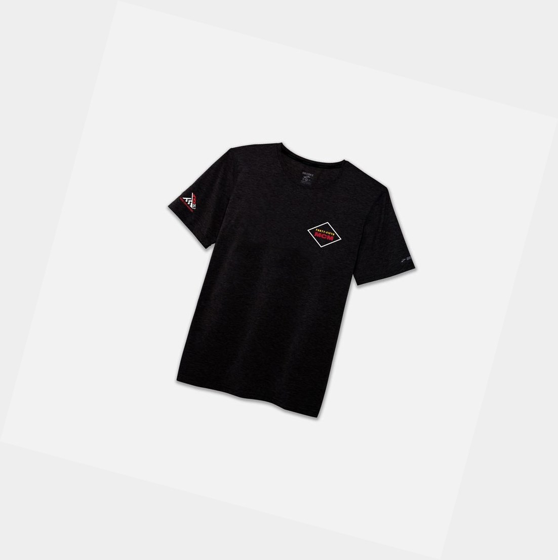 Top Uomo Brooks MCM20 Distance Grafica Tee Nere | JYRNZO-948